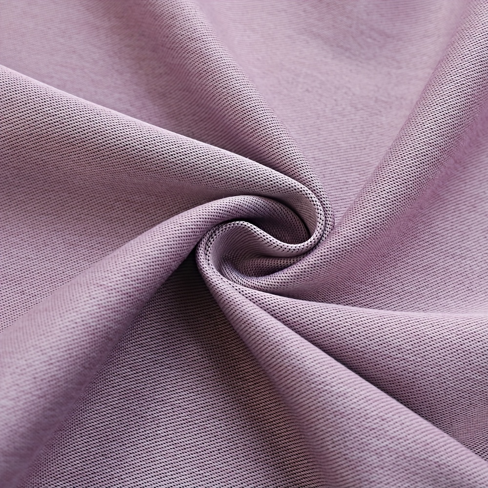 TEMU 1pc European Double-layer ' Curtains, Purple Fabric And Yarn Integrated Bedroom Finished Product, Embossed Embroidery Living Room Luxurious Curtains