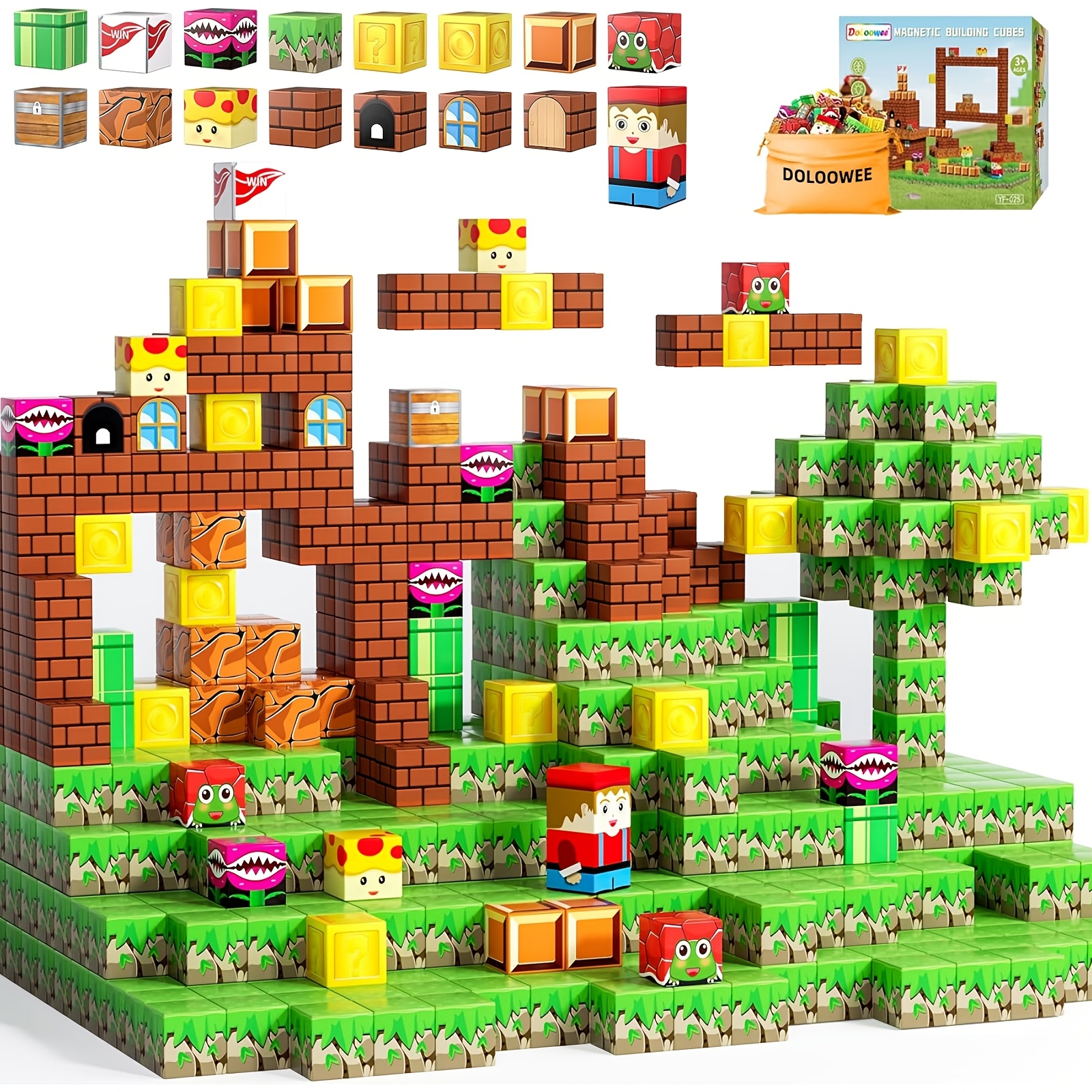 

Doloowee 60pcs Building Blocks Sets - Magnetic Cubes For -8, Toys Magnetic Blocks, Themed Gifts Toys For 3 4 + Year Old