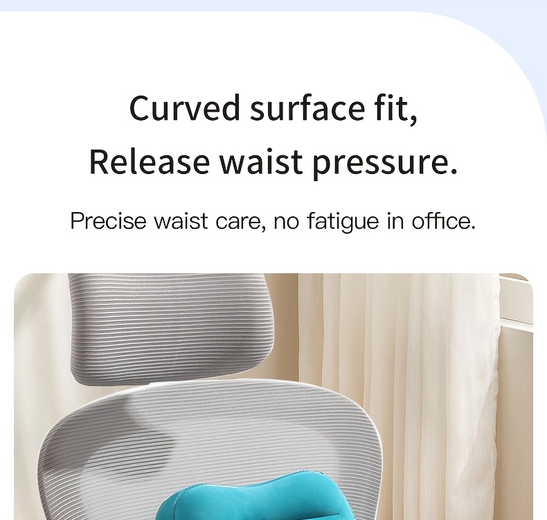 teal inflatable lumbar support pillow ergonomic   with pressure relief design for long distance flights high speed trains office use washable synthetic fiber   season   flight   accessory   design inflatable travel pillow Product details 3
