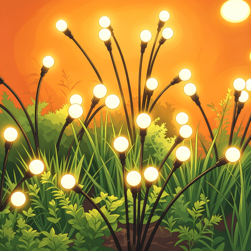 6 solar firefly lawn garden lights warm white suitable for christmas thanksgiving easter gifts halloween gifts