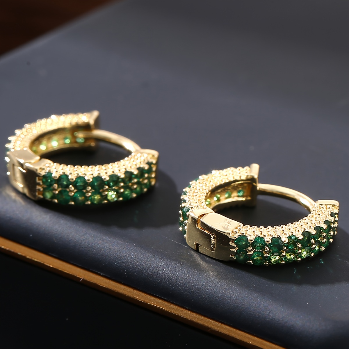 Luxurious Copper & Cubic Zirconia Colorful Hoop Earrings - Vintage-Inspired, Nickel-Free for Casual Attire & Gifting