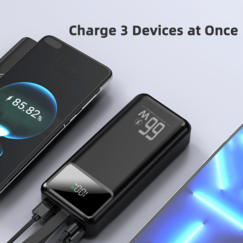 Image of 50000mah Power Bank, 66w Super Fast Charge, With A Lanyard For Easy Carrying, Suitable For Iphone, Devices, Emergency Power Supply, Safe Lithium Polymer Battery, Portable Power Bank