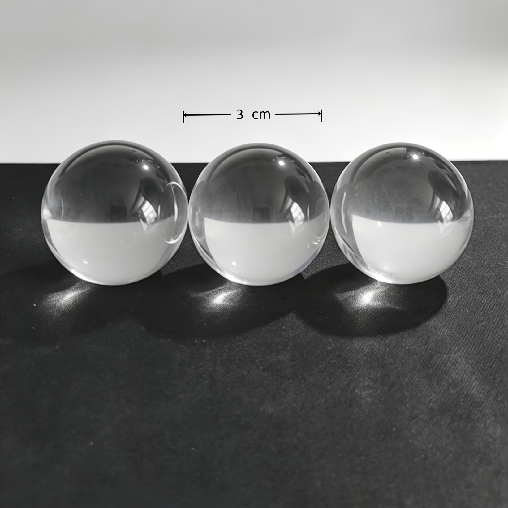 TEMU 3pcs High- Crystal Balls, With No Internal Carving, Solid Color Smooth Crystal Balls, Sunlight Refracting Glass Balls, Props For Photography,