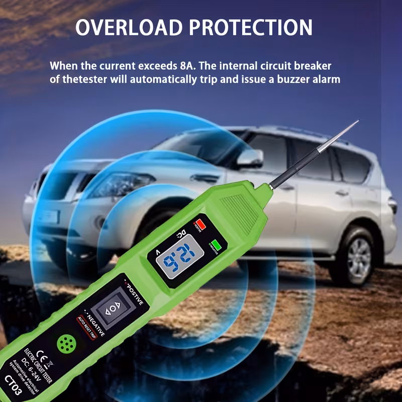 circuit tester 6 24v automotive electric circuit tester with voltage display led light with a buzzer power circuit probe kit for all vehicles Product details 4