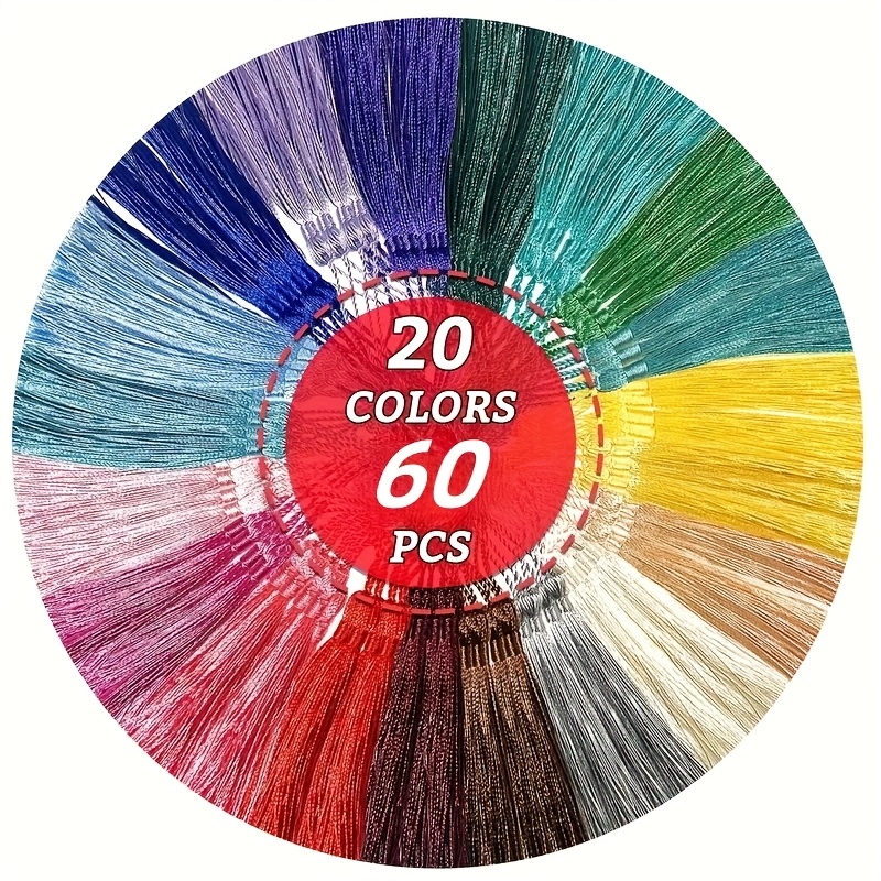 TEMU 60 Mini Anelli con Nappe - Nappe in Poliestere da 5.0 Pollici per Segnalibri, Creazione di Gioielli, Artigianato - 20 Colori Vivaci, Decorazioni