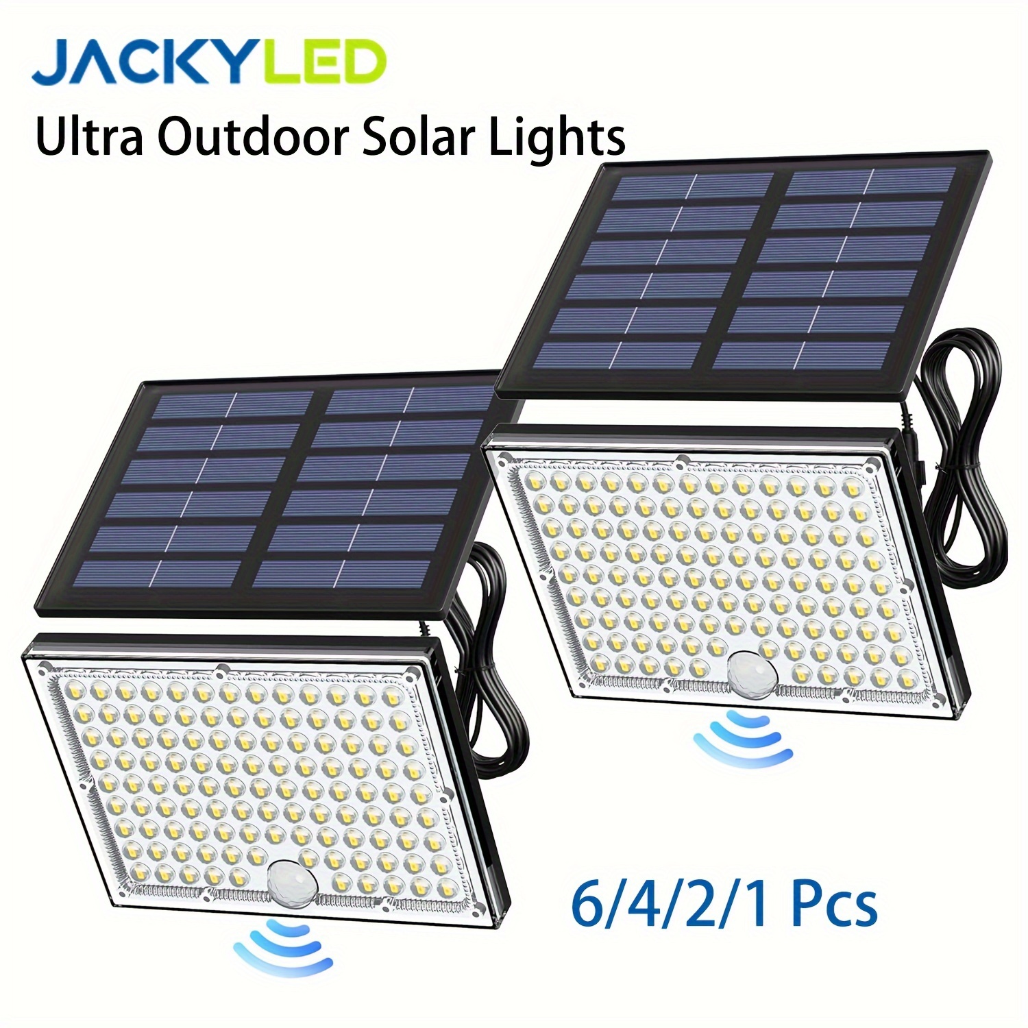 

Jackyled 1pc/2pcs/4pcs/6pcs Solar Lights Outdoor With Motion Sensor, 113-led Cool White Solar Flood Lights, Dusk To Dawn Solar Powered Security Spot Lights For Porch Patio Yard Garage