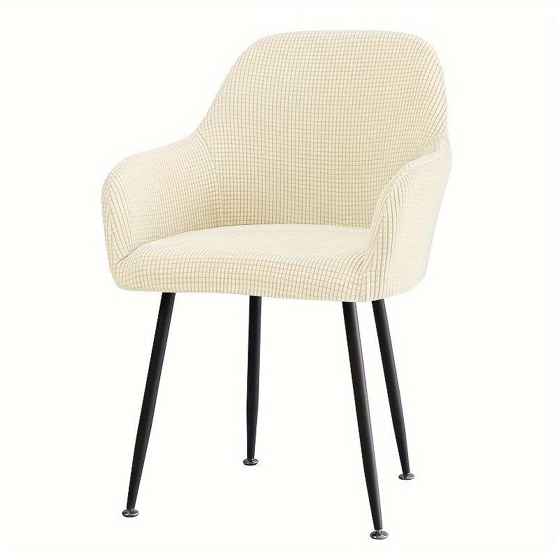 TEMU 1 Housse de chaise de salle à manger à accoudoirs hauts en velours de
