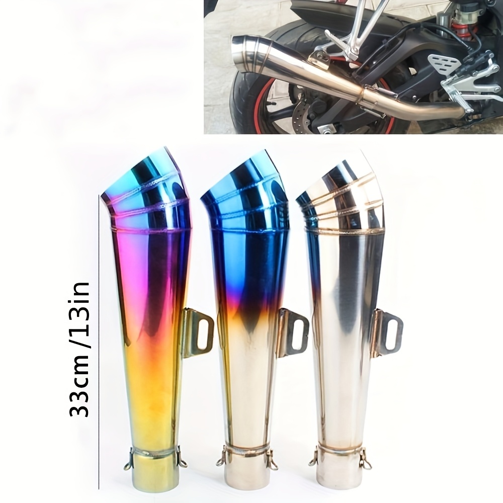 1pc 51mm universal stainless steel motorcycle exhaust pipe off road compatible built in db killer   performance upgrade for most motorcycles details 1
