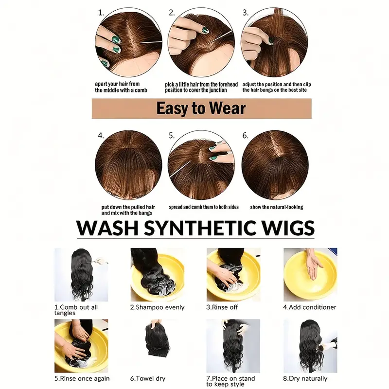 chic clip in bangs for women straight natural look with temples versatile hairpiece for all hair types details 7