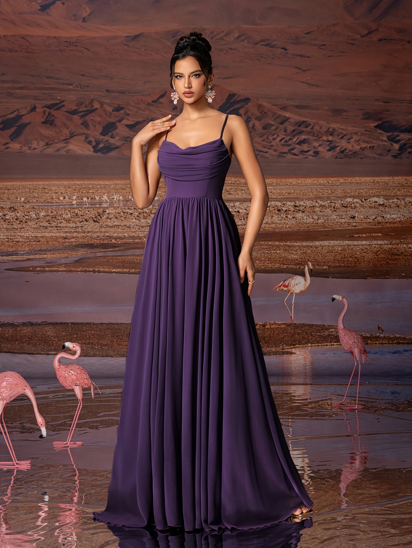 womens elegant lavender chiffon evening gown strapless - Temu United Arab  Emirates