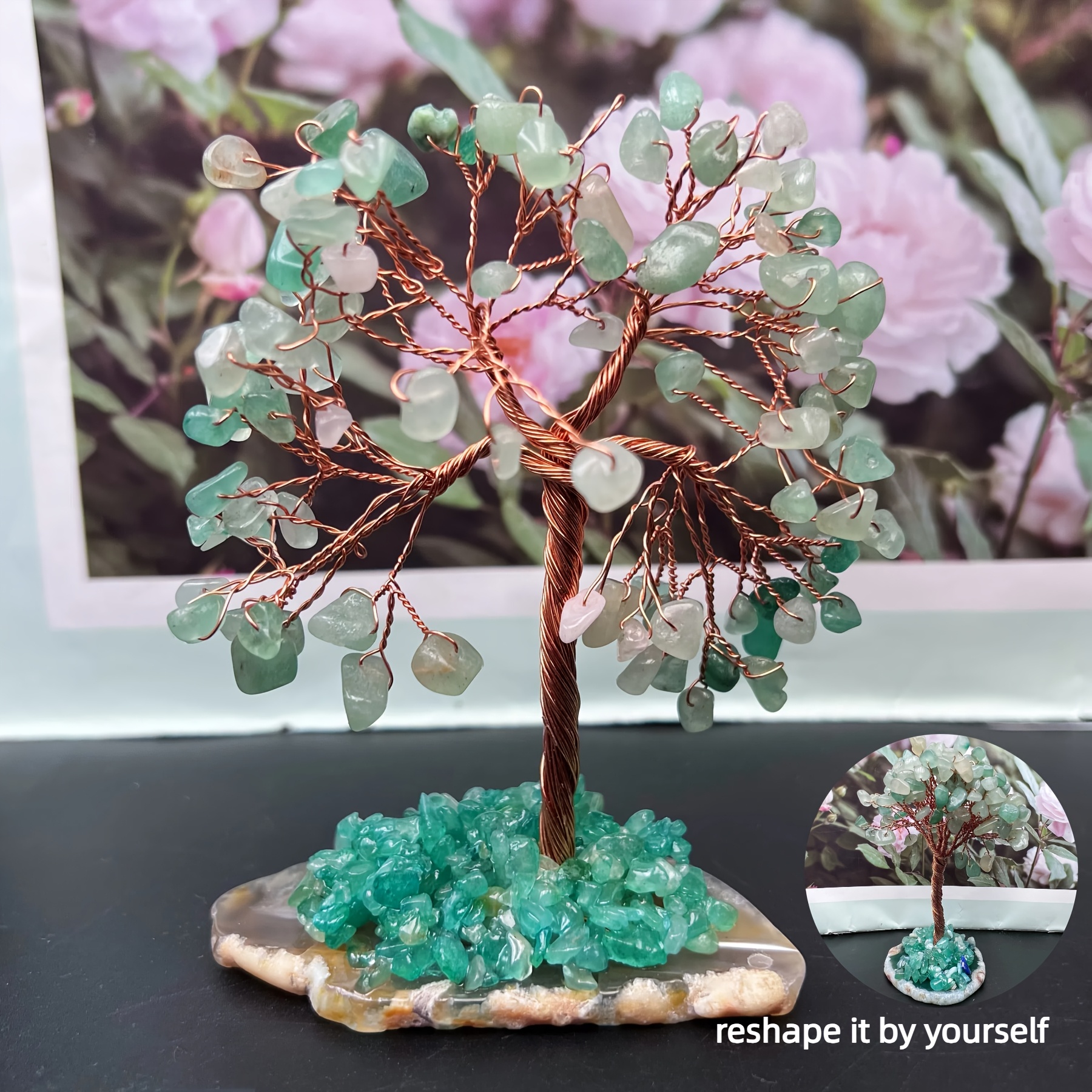 Bonsai Feng Shui In Cristallo Giallo - Albero Della Ricchezza, 18x18x8 Cm, Decorazione Per Casa E Ufficio