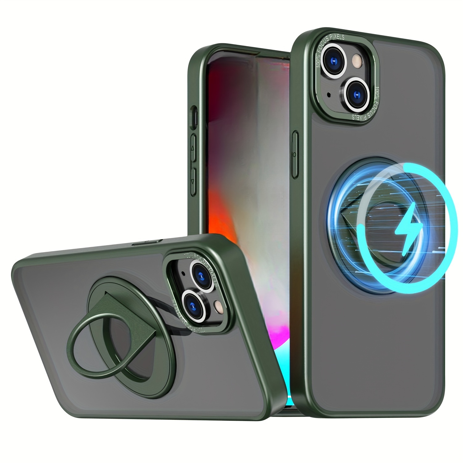 Designed Iphone 15 Series Case Magnetic Invisible Stand - Temu
