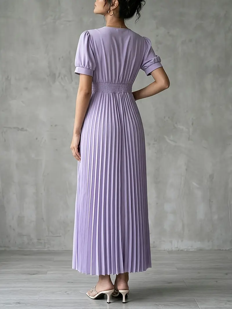roman purple dress Lilac Heart Print Ruched Midi Dress