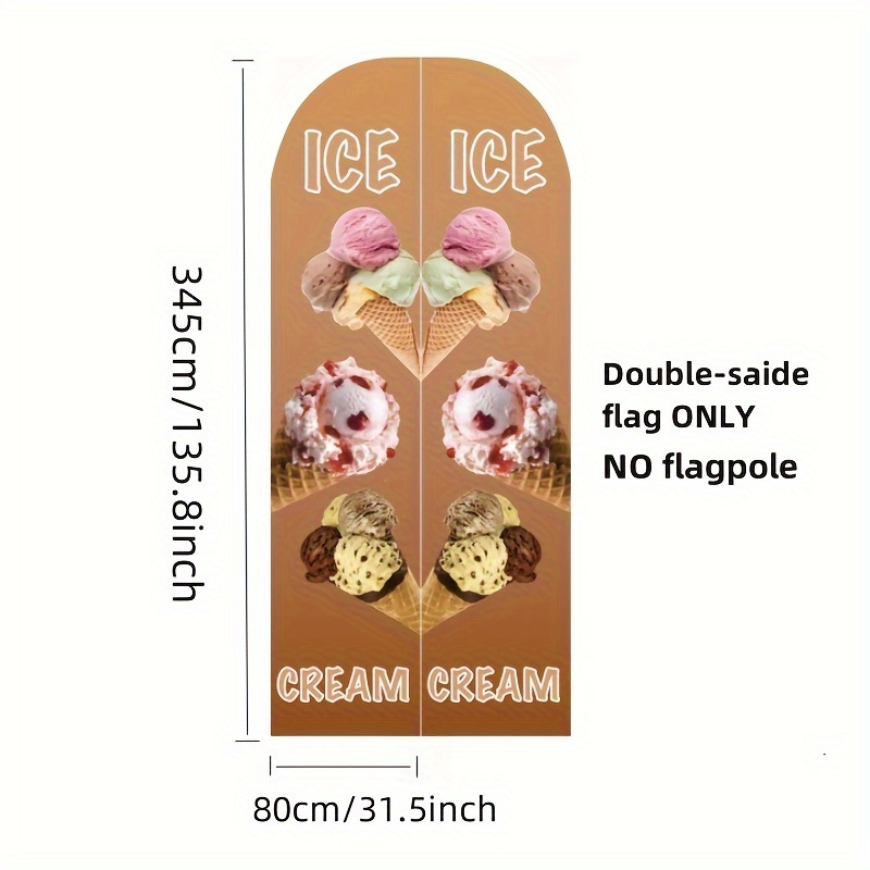 Custom ICE CREAM Advertising Vinyl Banner - Choose Your Size For Events & Shops