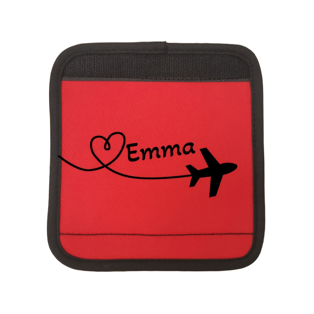 TEMU Customized Cover, Airplane Heart-shaped Pattern Luggage Pole Cover, Customized Text Luggage Pole Cover, Personalized Holiday Gift, Suitable For