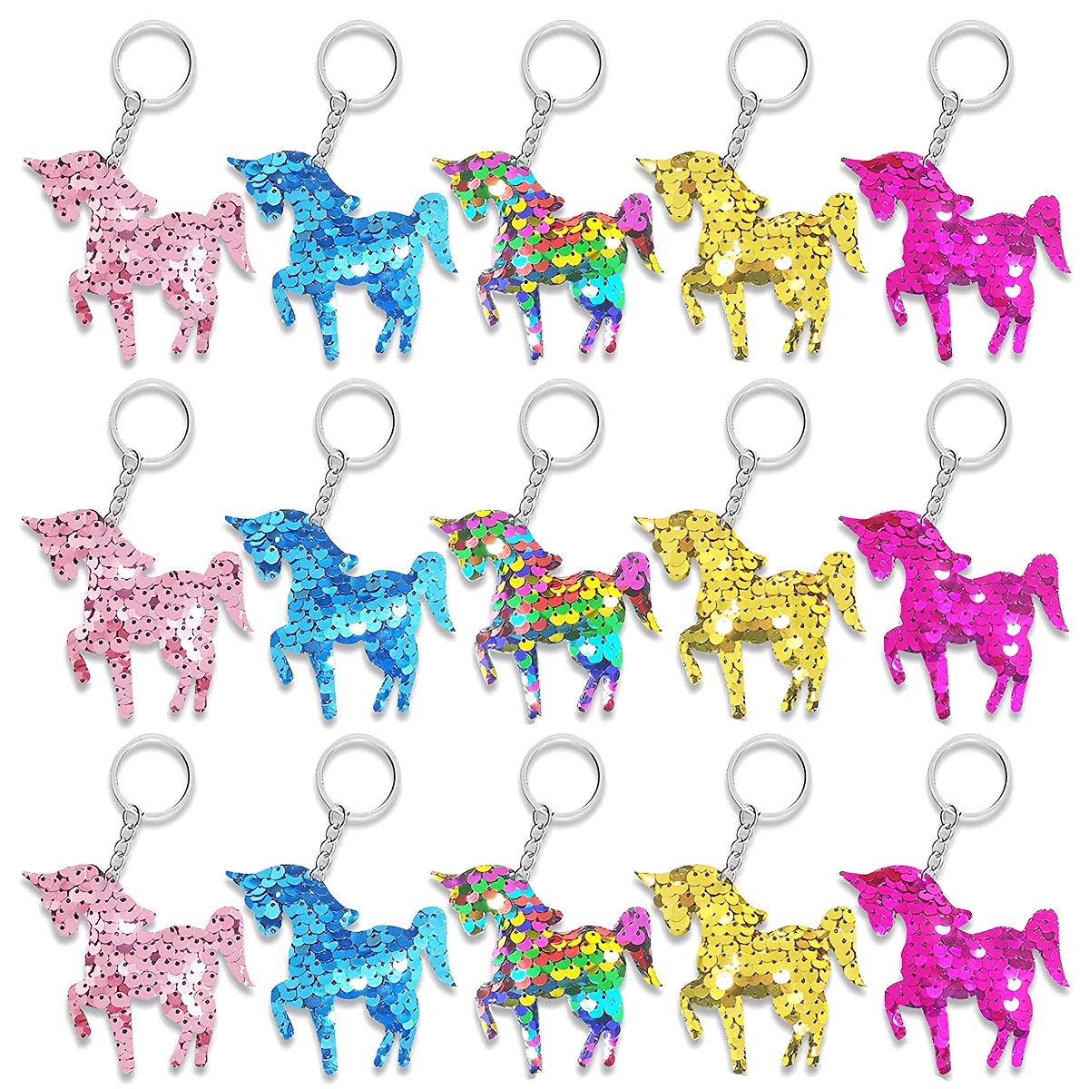 

15 Cartoon Flip Cover Sequin Pony Keychain Keychain Bag Decoration Pendant Accessories Suitable For Graduation Ceremony Party Supplies Gifts