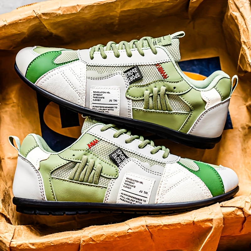Tenis ligeros y transpirables para hombre zhenyuezu, de caña baja con cordones y suela antideslizante de PVC, diseño en bloques de colores vibrantes, ideales para senderismo, uso diario y estilo urbano casual, regalo de Navidad duradero y elegante