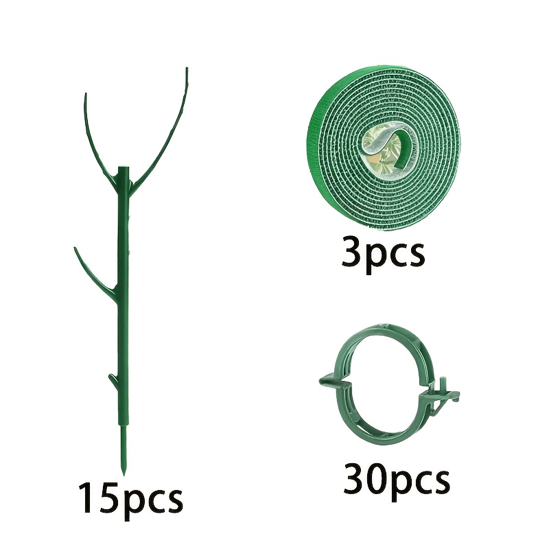 TEMU 15pcs Monstera Plant Support Stakes, Including 15 Support Stakes, 30 Clamps, And 3 Rolls Of Hook-and-loop Tape. Stakes Stacked To Form Tall