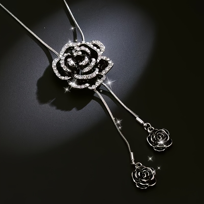 TEMU 1 Cadena para suéter de mujer estilo coreano resistente a la decoloración para otoño/invierno, collar simple con colgante largo, accesorio de ,
