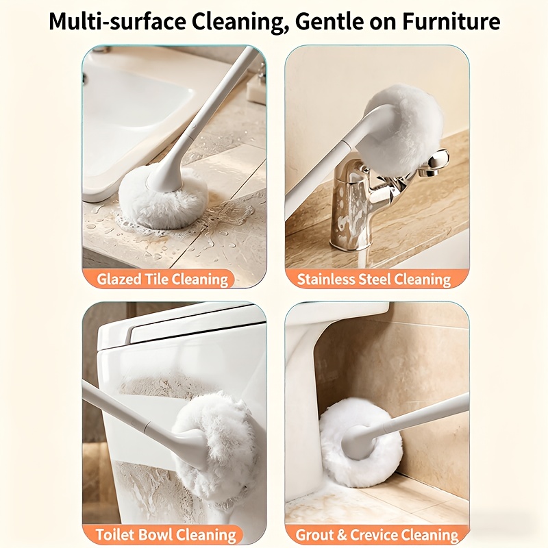 multi purpose bathtub cleaning brush with long handle soft bristles shower tile scrub brush wall mounted storage bathroom floor tub deep cleaning brush bathroom cleaning tool 2026 new Product details 3