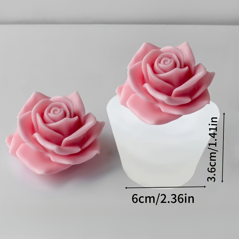 TEMU 1 Clay Mold, 3d Rose-shaped Silicone Mold For Aromatherapy Candles, Designed For Making Aromatherapy Candles, Resin, Clay, And Plaster. Suitable