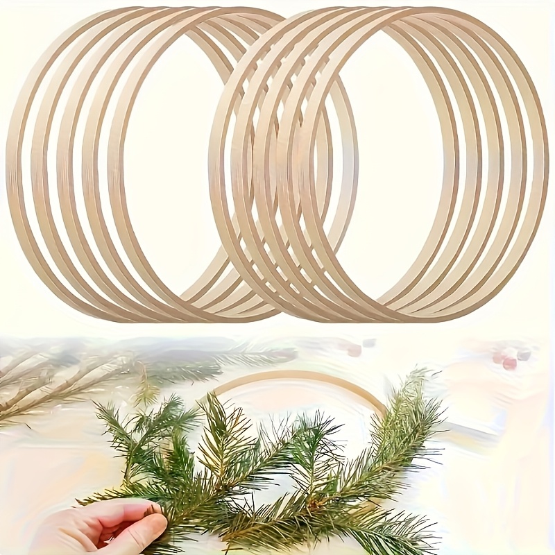 10 Stck 30,48 cm Holz Bambus Blumenkranz Ring, Groer Bambus Blumenreif  fr Bastelarbeiten * fr Hochzeitsdekoration *