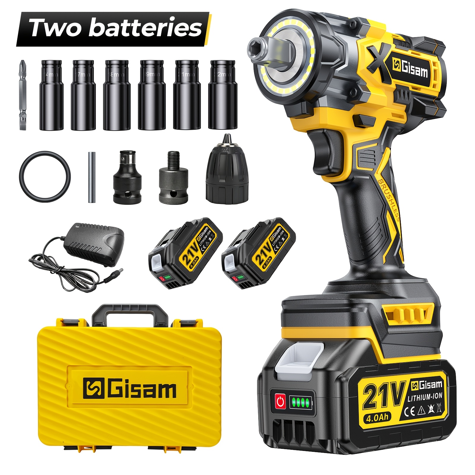 Image of 1100n. M Cordless Impact Wrench, 1/2" Brushless High Torque Impact Gun With 4.0ah Batteries, 3-speed Battery Powered Impact Wrench, Lithium-ion Impact Drill/wrench For Car Truck Rv Mechanics Repair