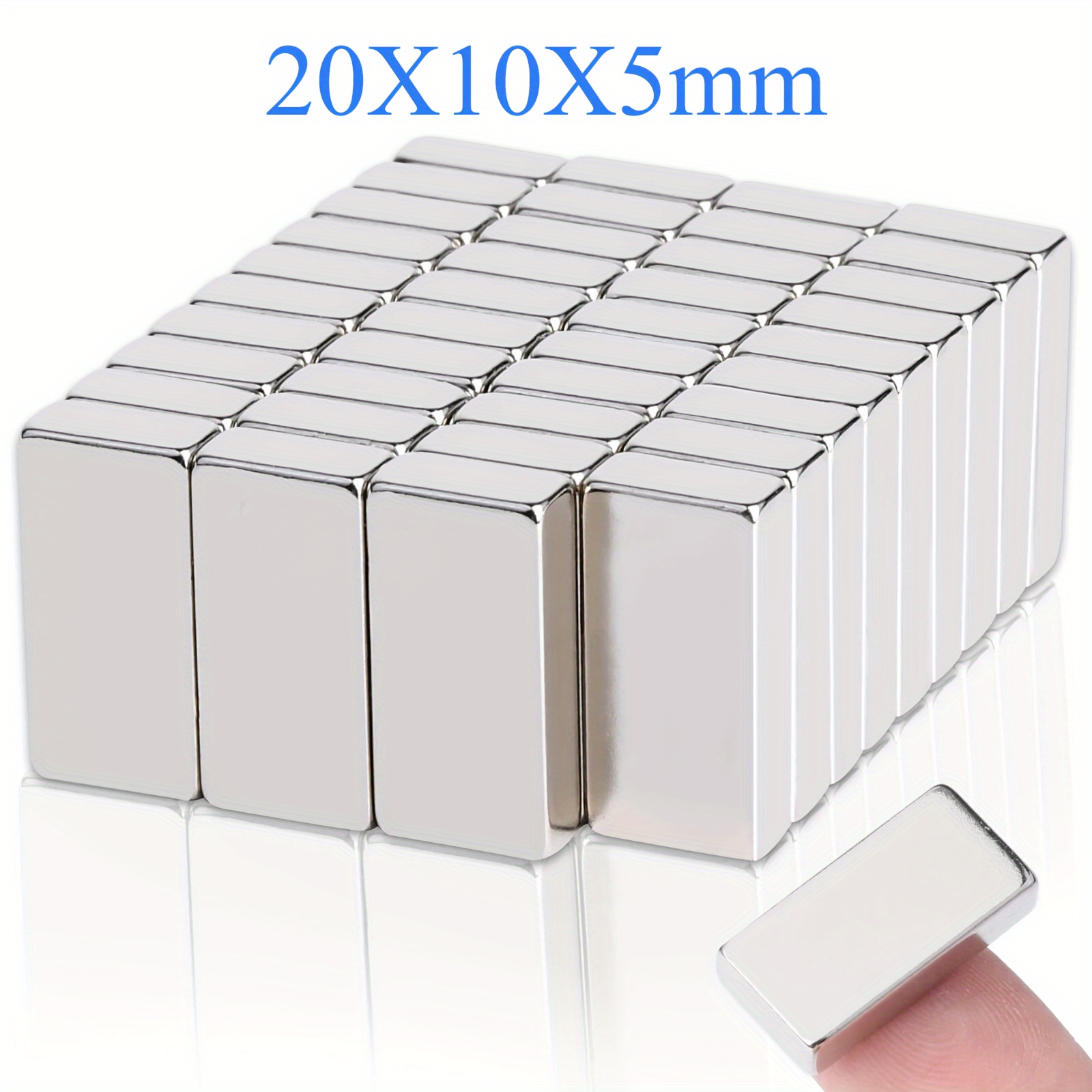 

40pcs 20x10x5mm Neodymium Bar Magnets, F20*10*5mm Neodymium Magnets, Suitable For Office, Fridge, Kitchen