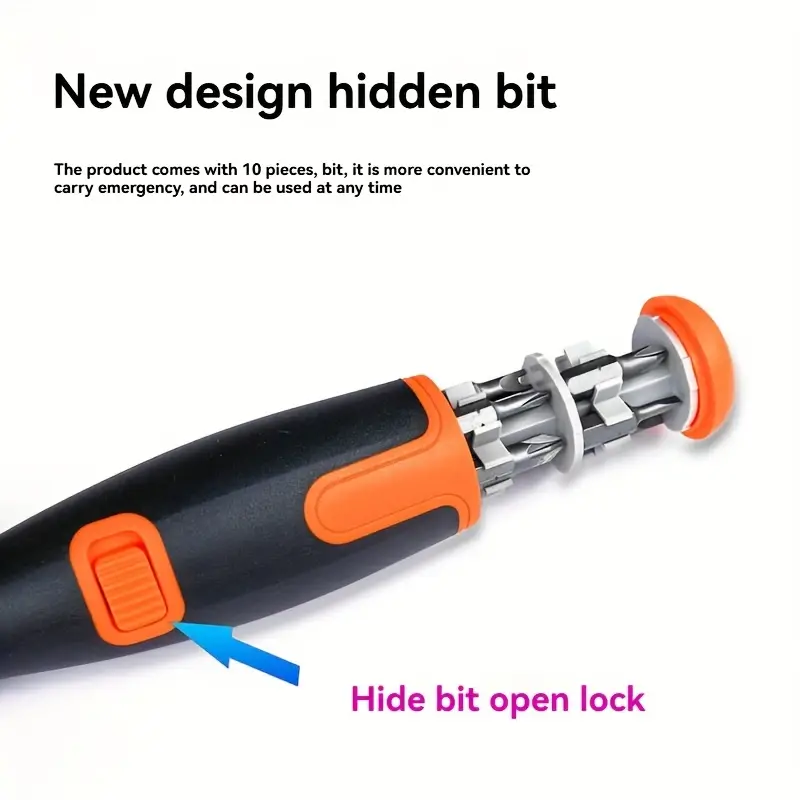 10pcs multi angle two way ratchet screwdriver set with hidden bits ergonomic handle space saving for tight spaces quick tool change screwdriver set tight space access durable construction Product details 4