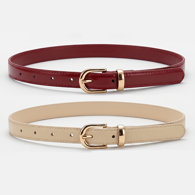 TEMU 2pcs Women's Belts, Fashionable, Simple, And High-end Academic Style Versatile Belts For Daily Commuting, Pairing With Skirts Or Casual Jeans,