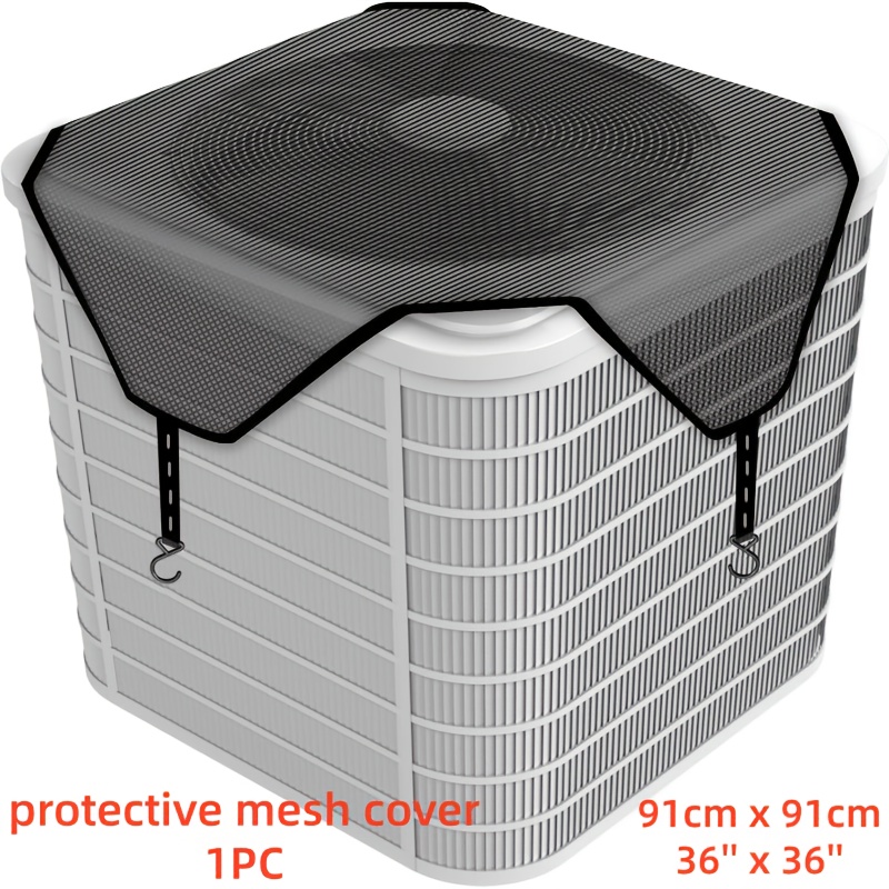 TEMU 1pc Outdoor Air Conditioner Cover | Universal Protective For Central Air Units, Sizes 28"/32"/36" X 28"/32"/36", Leaf-proof And Ventilation