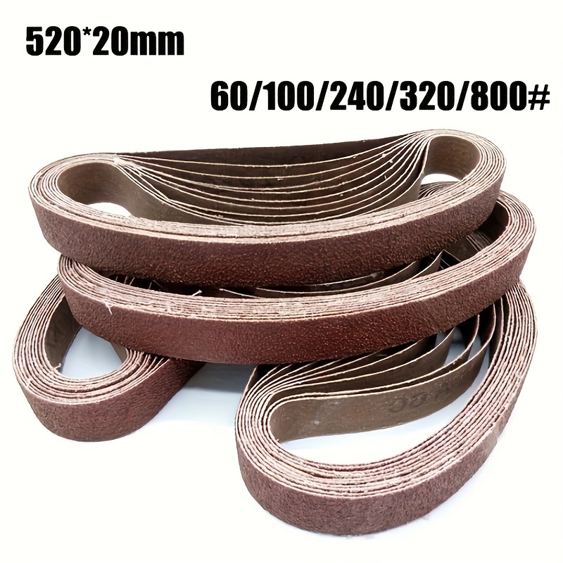 

10pcs 60/100/240/320/800#small Mini Belt Sander For Grinding Stainless Steel Polishing Rust Removing Abrasive Fabric 520x20mm
