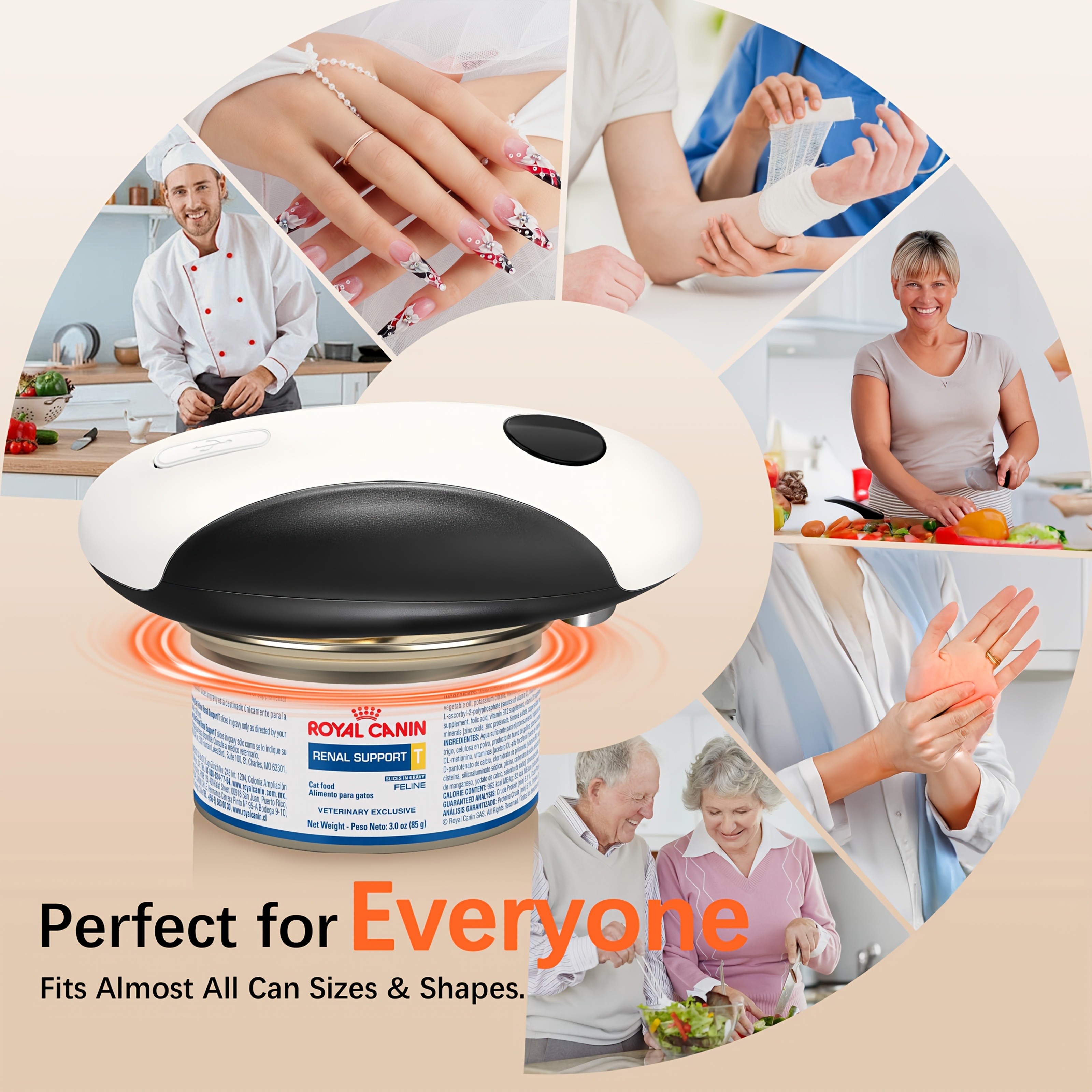 Electric Can Opener with One-Touch Automatic Rotation