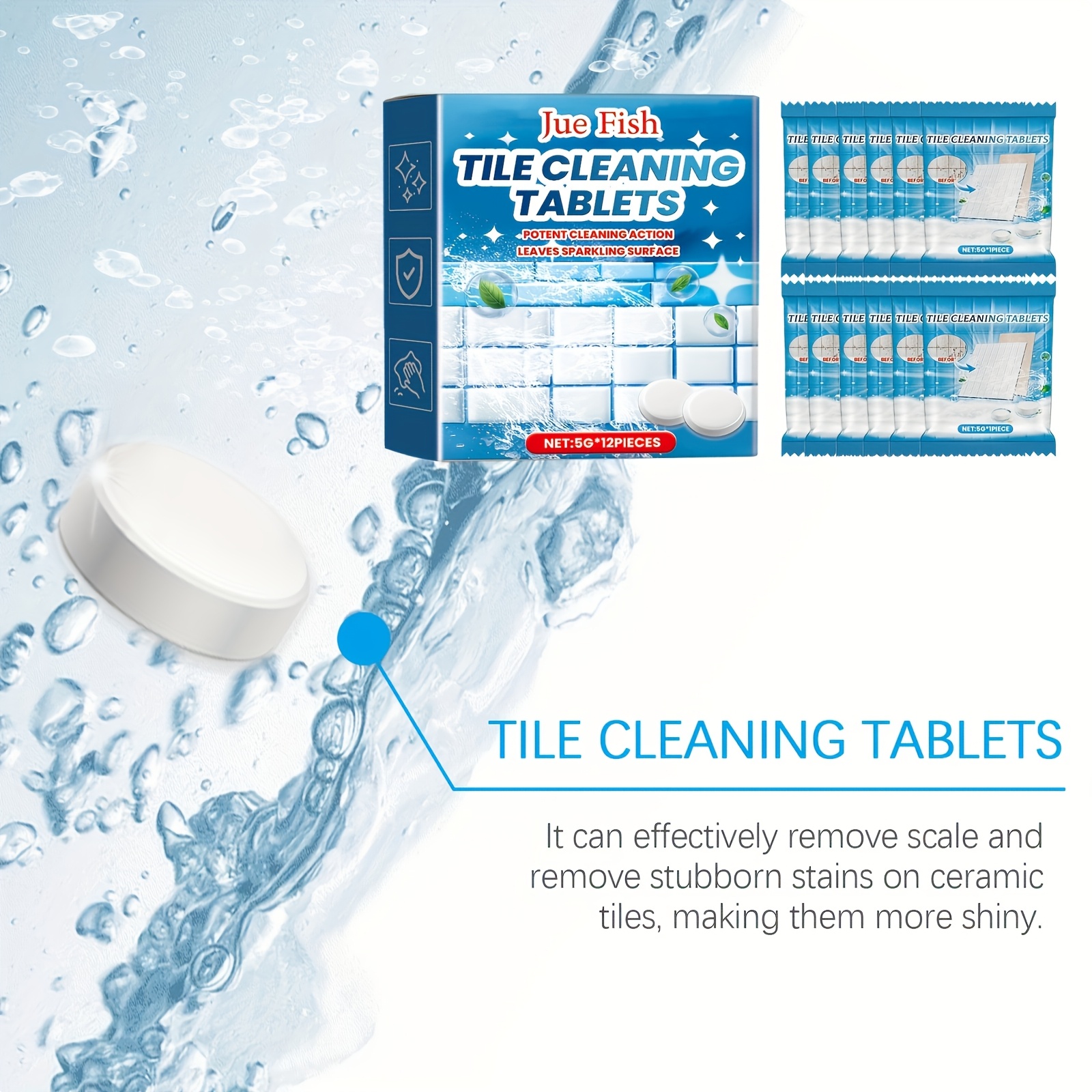 tile cleaning effervescent tablets tile floor care agent suitable for home kitchen toilet washbasin wall tile decontamination   brightening cleaning tablets details 2