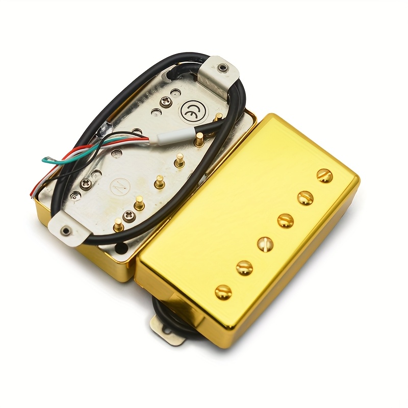 Alnico 2 Double Coil Guitar Pickups with 4 Wire Coils, Featuring 7. 5K/8. 6K/15K Coil Splits with Copper Sleeves, Alnico 2 Pickups (Suitable for LP Guitars) with Golden Plating., Studio Guitar Equipment, Live Performance Pickups, Vintage Humbucker