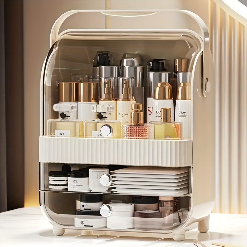 makeup organizer for vanity make up organizers and storage cosmetics skincare organizers with lid and drawers cosmetic display cases for countertop bathroom dresser ideal gifts for women mounted   Product details 2