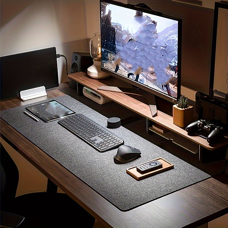 

Large Wool Felt Gaming Mouse Pad - Non-slip, Durable Desk Mat For Gamers And Office Use, 31.5x15.7 Inches