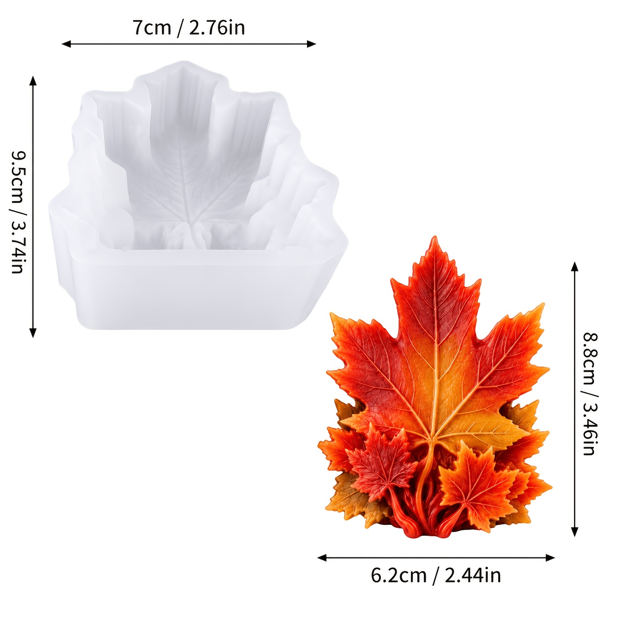 TEMU Resin Silicone Molds, 3d Maple Leaf Silicone Candle Molds, Suitable For Handmade Scented Candles, Resin Crafts, Soap, Plaster, Clay. Ideal For