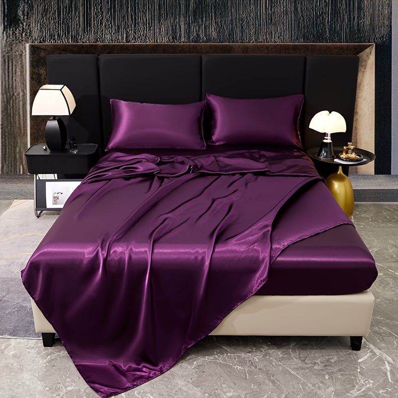 juego de sábanas de   de lujo de   piezas [1 sábana encimera, 1 sábana ajustable, 2 fundas de almohada (sin relleno)]   para el hogar, estilo dormitorio  ,   y antiencogimiento, protector de colchón lavable a máquina