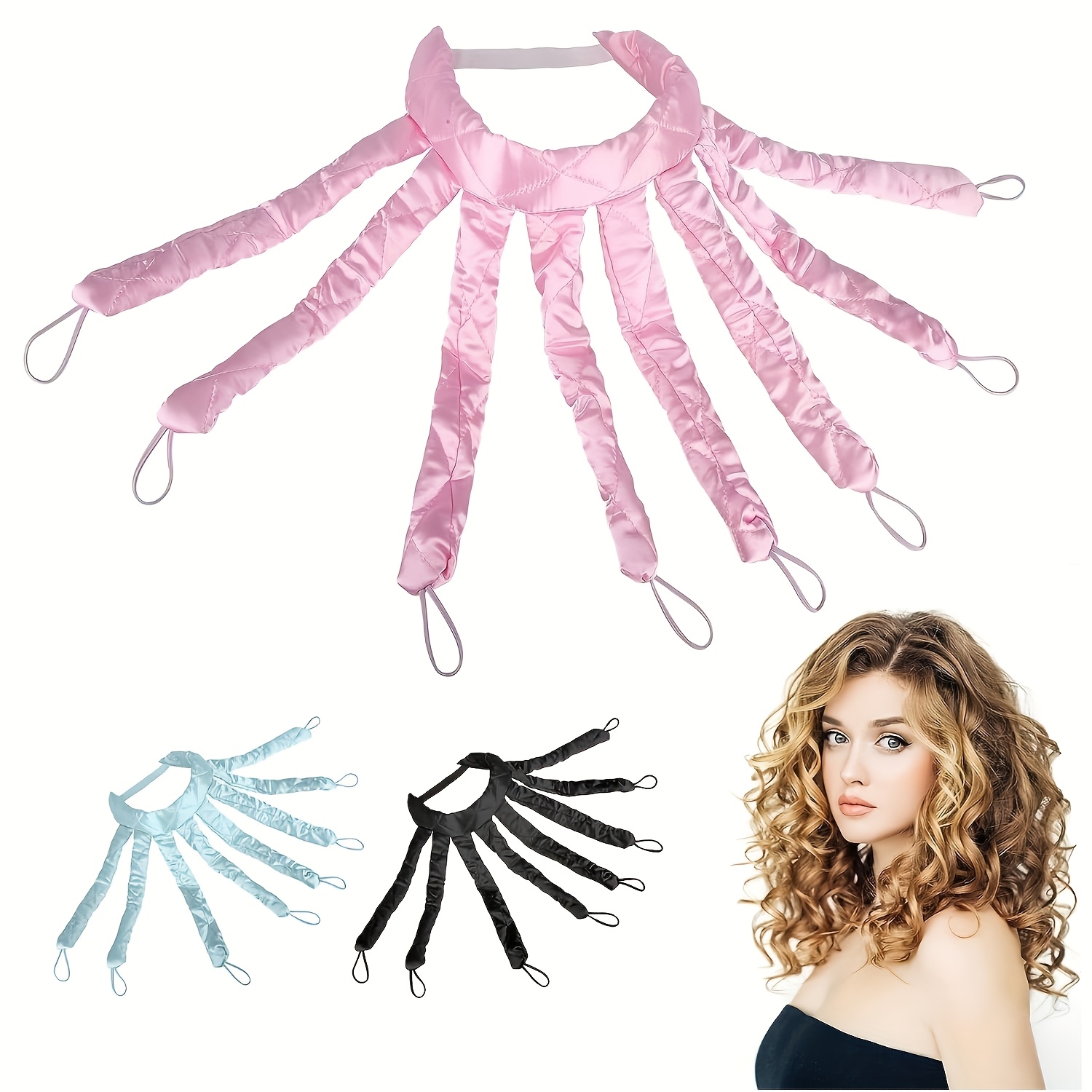 

1pc Octopus Shaped Hair Curling Rod Headband, Soft Heatless Curlers For Overnight Diy Tools