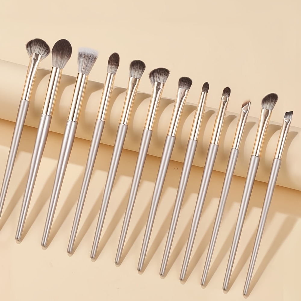 Image of 15pcs Eyeshadow Brush Set Blade Eyeliner Brush Nose Shadow Brush Blending Pointed Rouge Brush Loose Hair Makeup Brushes