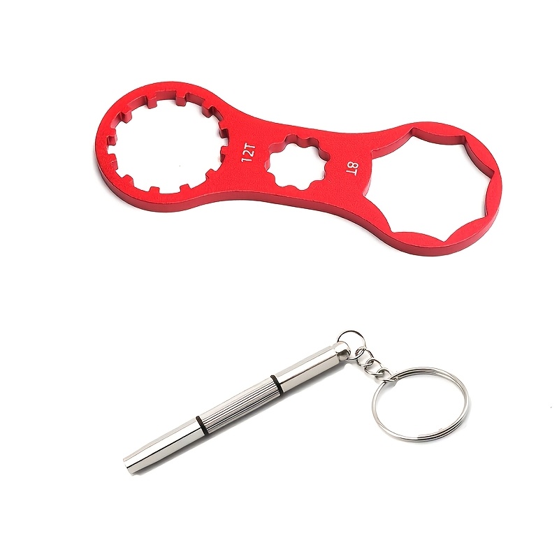 TEMU Lot de 2 pièces : Clé à trou 3-en-1 Fleur de Prunier + Tournevis de , Outil d'entretien de fourche en d'aluminium haute résistance, Outil de