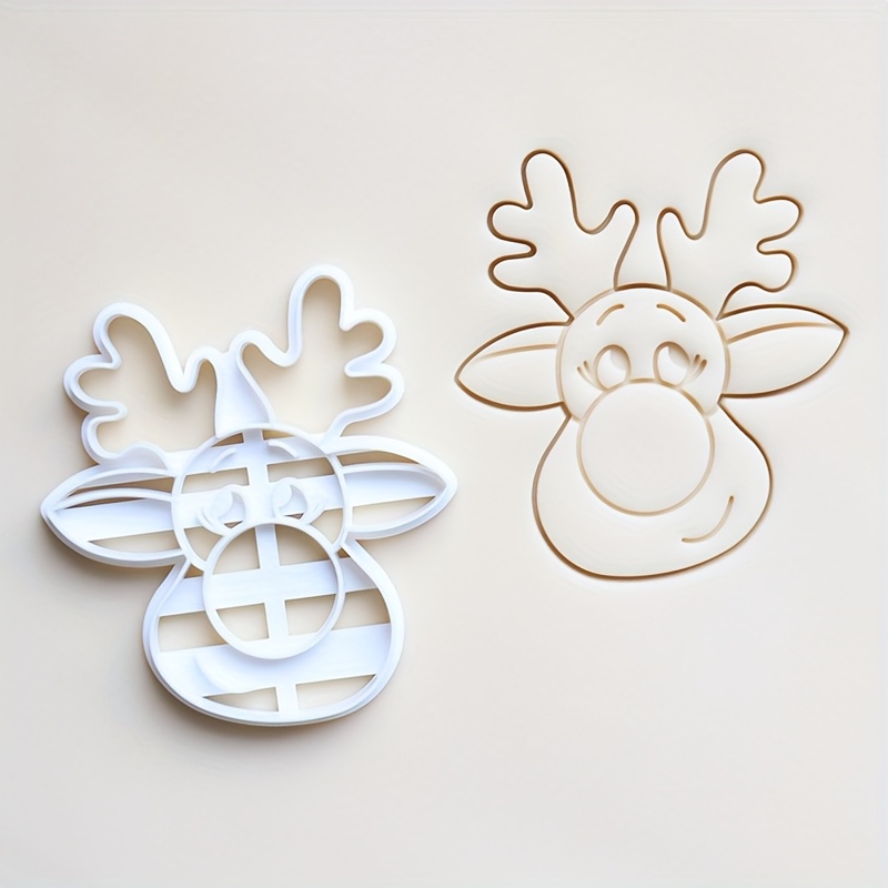 TEMU Snowman With Earmuffs Cookie Cutter Or Fondant Cutter And Clay Cutter Reindeer Head Cookie Cutter And Fondant Cutter And Clay Cutter Christmas