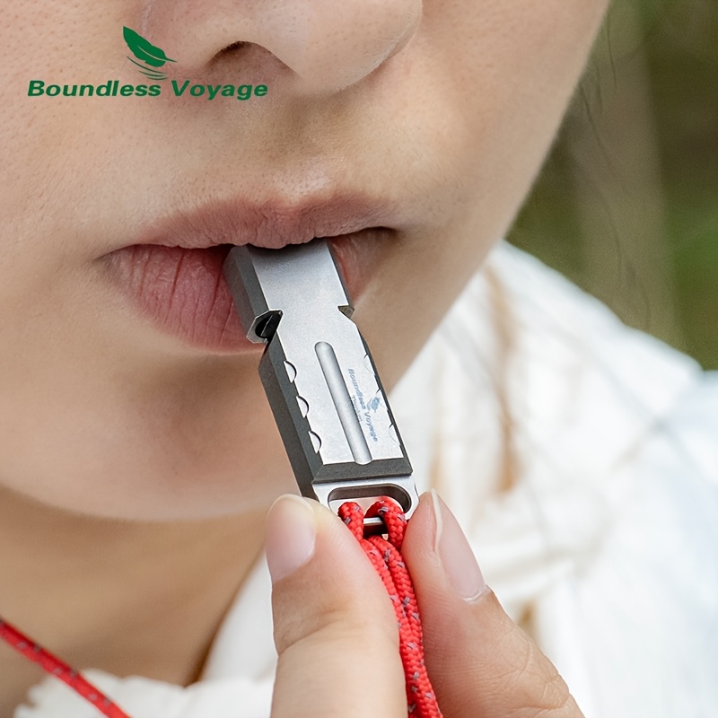 Pure Titanium Outdoor Emergency Whistle for Camping