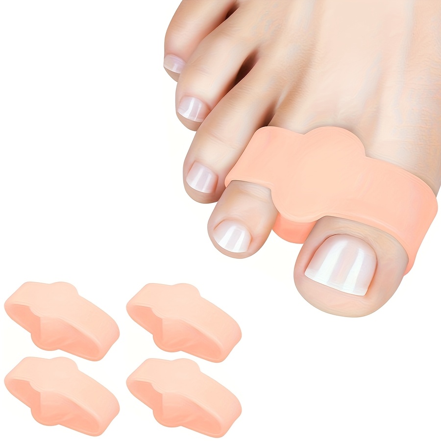 Image of 4pcs Toe Separator, Silicone Thumb Stacking Toe Splitter, Toe Thumb Anti-grinding Foot Separator, For Day And Night Use