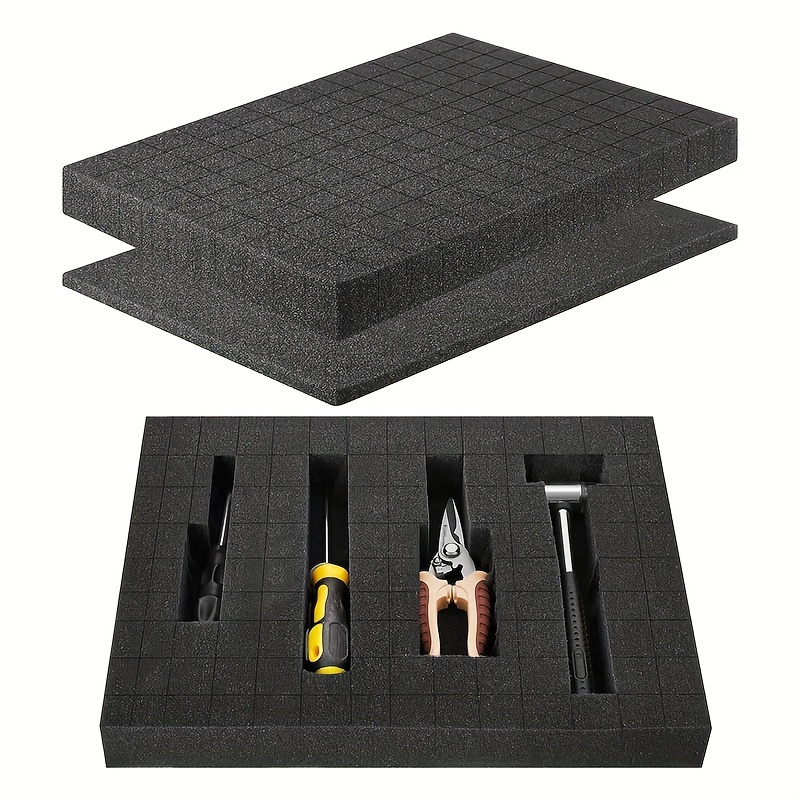 

2pcs Pick And Pluck Foam- 16x12x2in/40x30x5cm Pick Apart Foam Insert - Pluck Pre Cube Sheet Foam With Bottom Use For Board Game Box Cases Storage Drawer