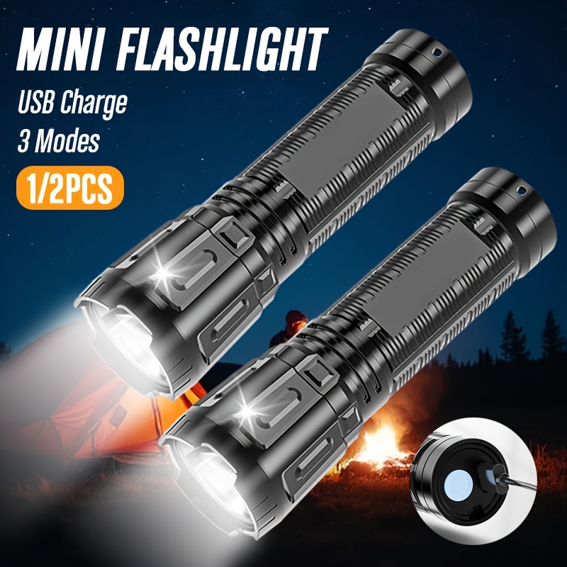 Mini Lampe Torche LED Porte-clés – Rechargeable USB, étanche IP65
