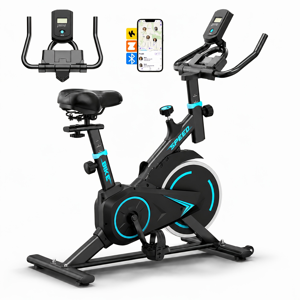 Tenboom Dynamic Spinning Bike Machine With, - Motor & Belt Drive System, Resistance Training Bike For Gym, Compatible With ()