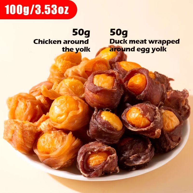 Chicken & Duck Egg Yolk Roll Balls Dog Treats, | Natural Meat Rolls Flavor & Texture | Ideal For Training, Interactive Feeding, Daily Snacks & Playtime | Home Essential & Popular