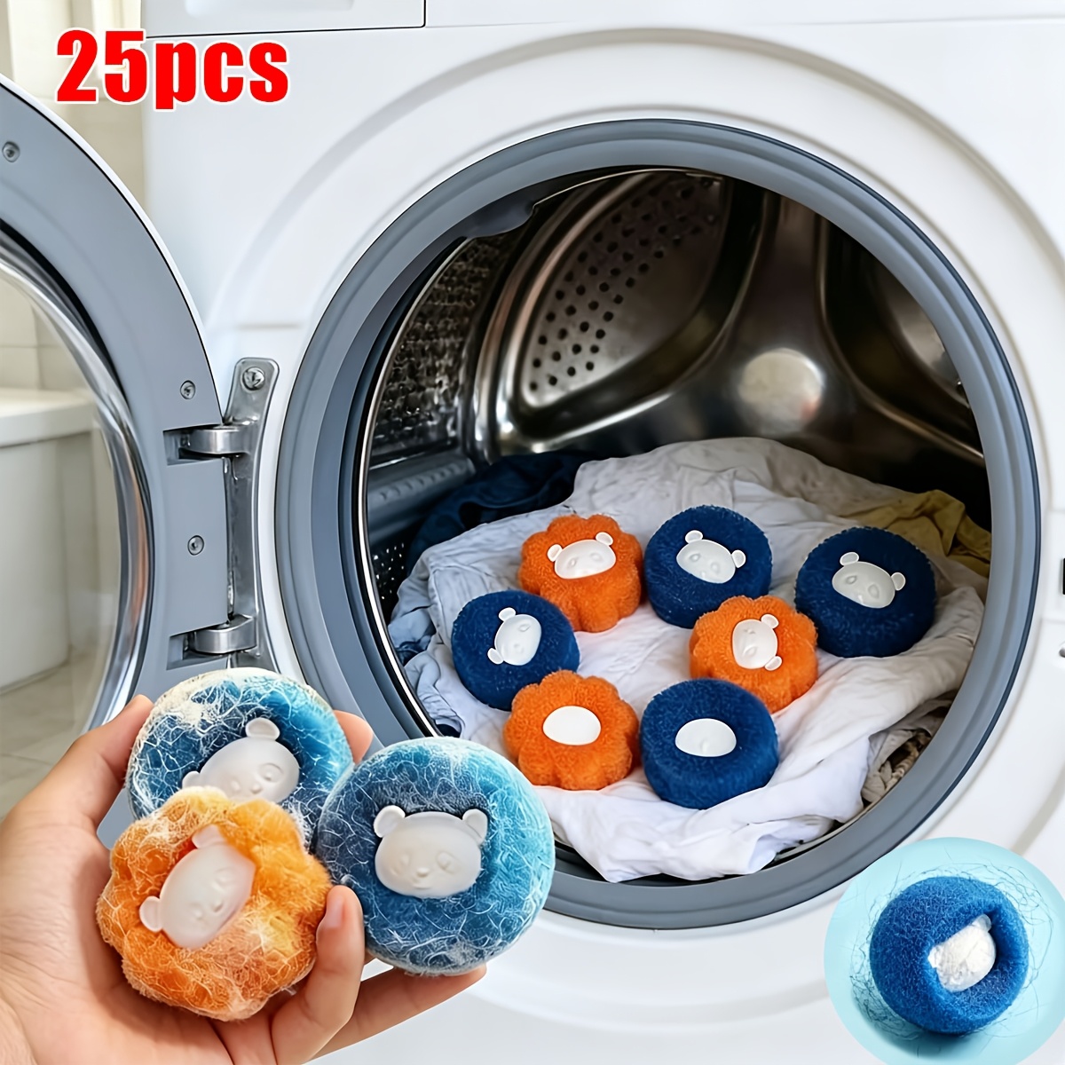 25pcs pet hair removers cannot remove 100 of hair laundry dryer balls lint catchers reusable washing machine balls pet hair traps anti clogging laundry additions cat and dog  